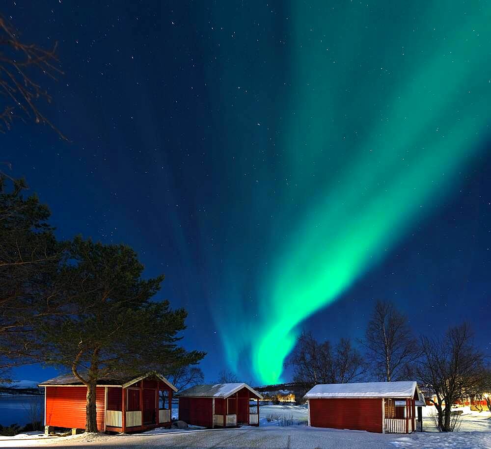 Northern lights camping cabins Tysjford Norway