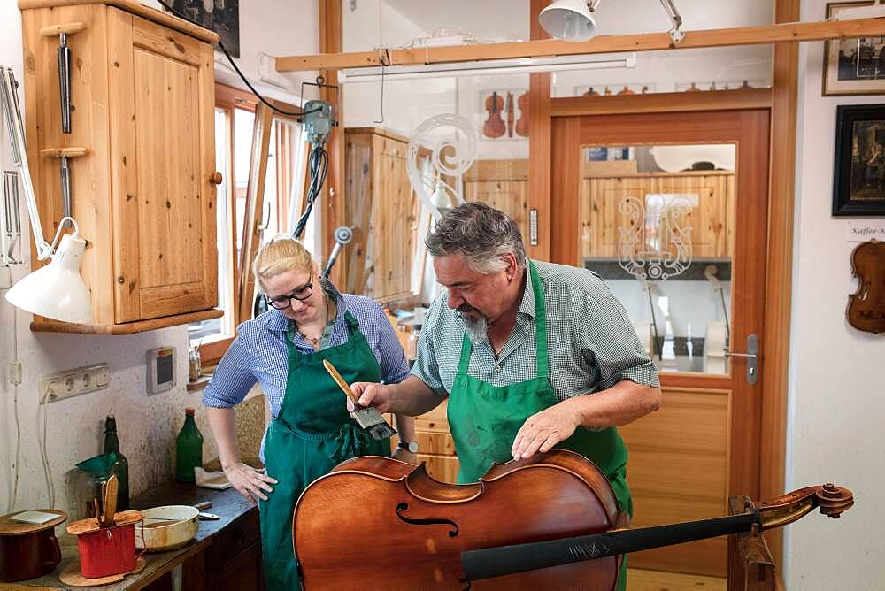 Collaborator and master violin maker Rainer W. Leonhardt, Mittenwald, Bavaria, Germany, Europe