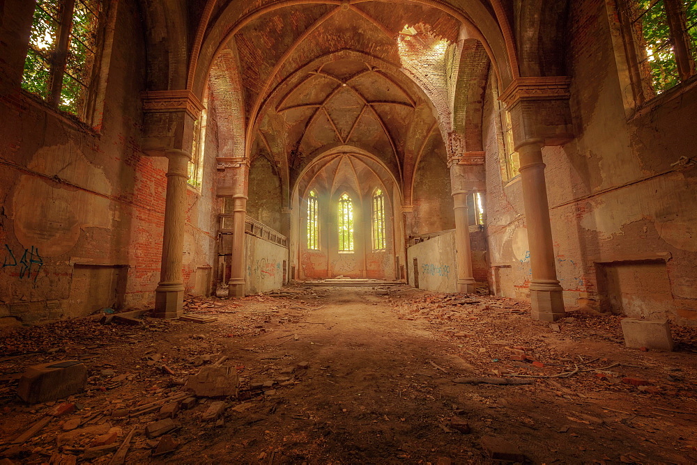 Ruined church, church St. Nicolai, Lost Place, Zeitz, Saxony-Anhalt, Germany, Europe