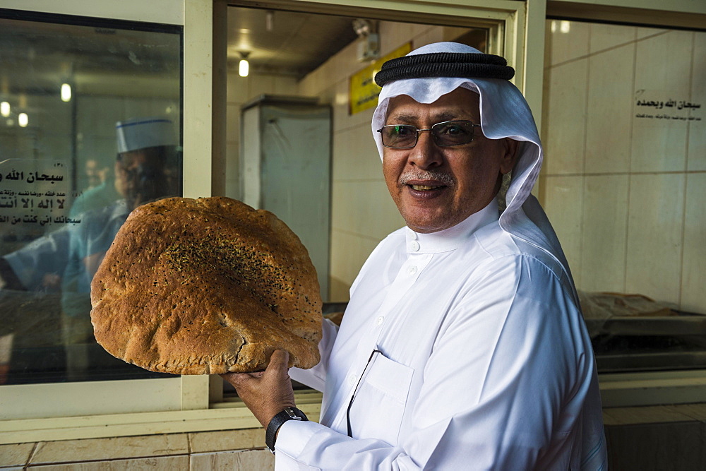 Fresh bread at the fish market of Jeddah, Saudi Arabia, Asia