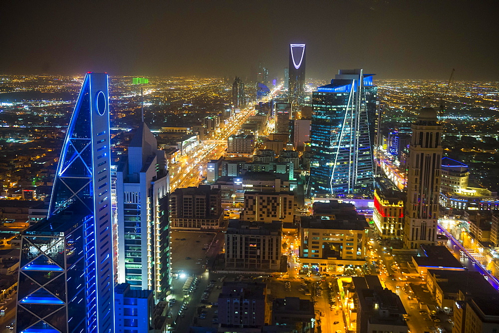 View over Riadh from the Al Faisaliyah Centre skyscraper, Riadh, Saudi Arabia, Asia