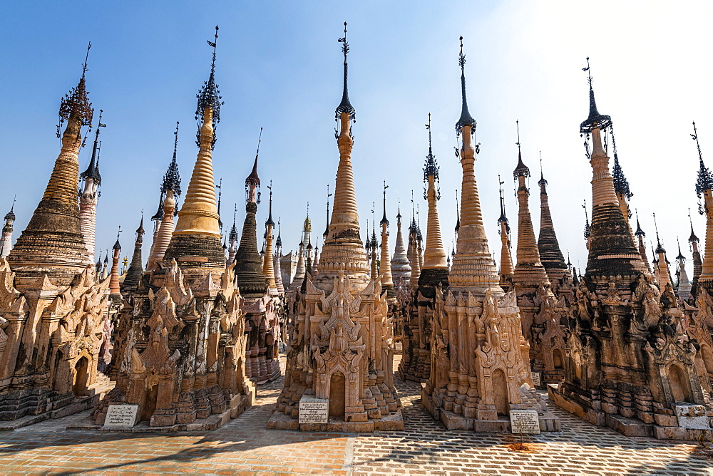 Kakku's pagoda with its 2500 stupas, Kakku, Shan state, Myanmar, Asia