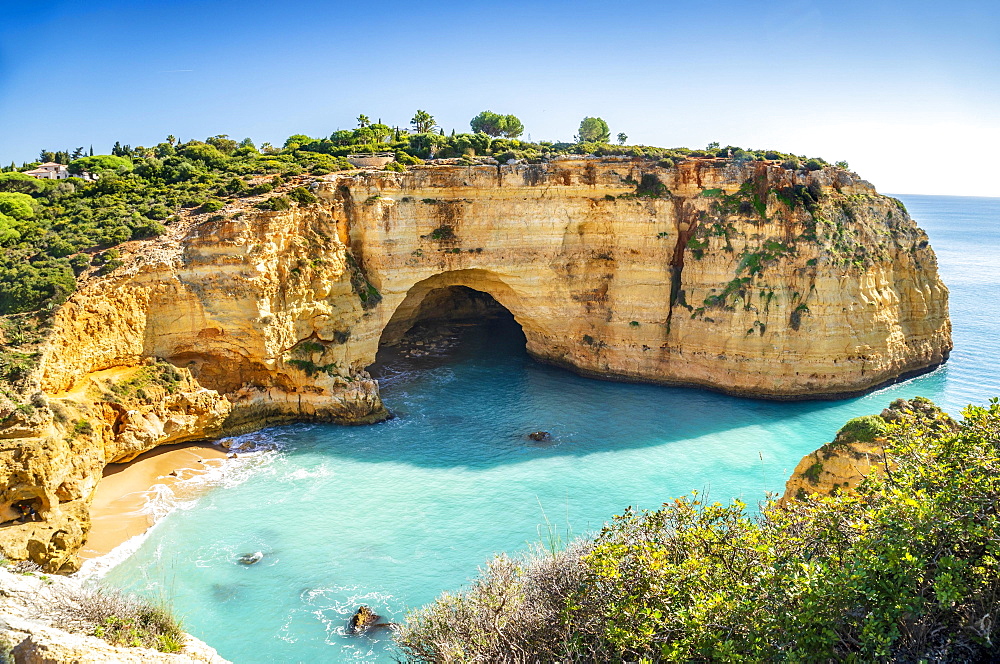 Rock formation, Vale Covo Beach, Algarve, Portugal, Europe