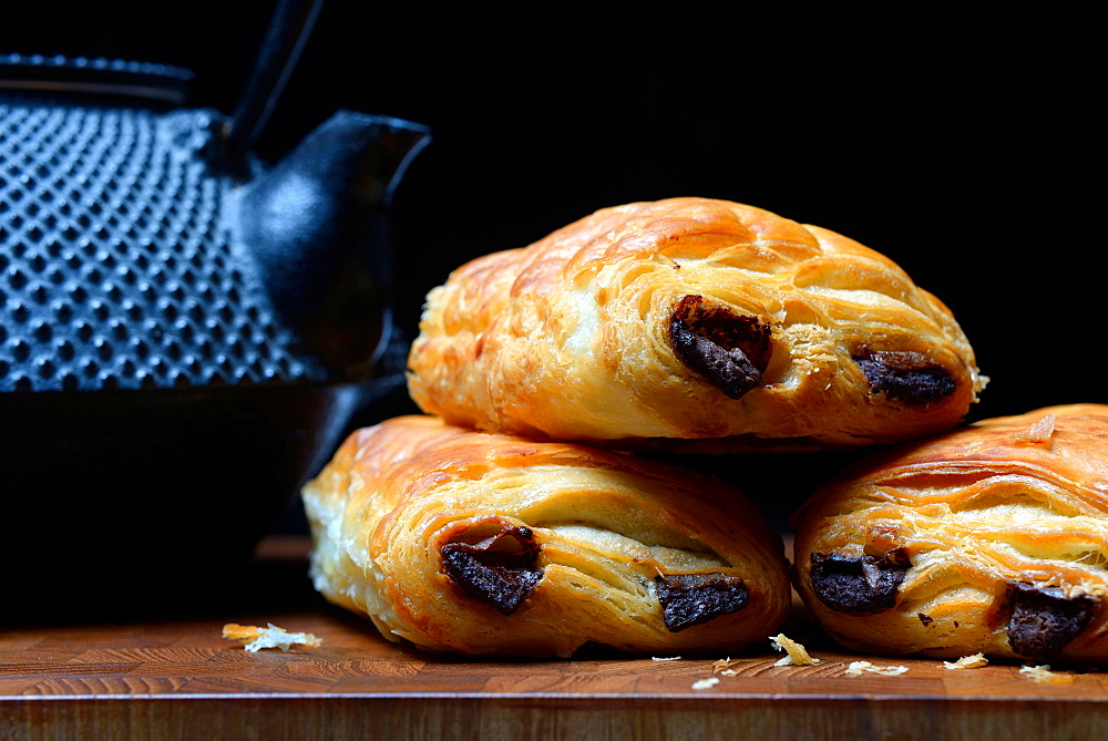 Pain au chocolat, stacked, Germany, Europe