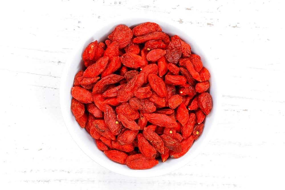 Goji berries Goji berries from top board