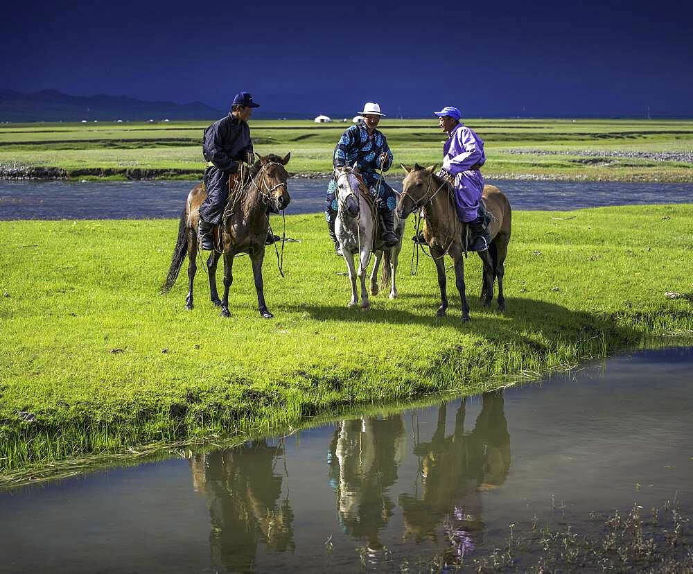 Nomad on horses, Arkhangai province, Mongolia, Asia