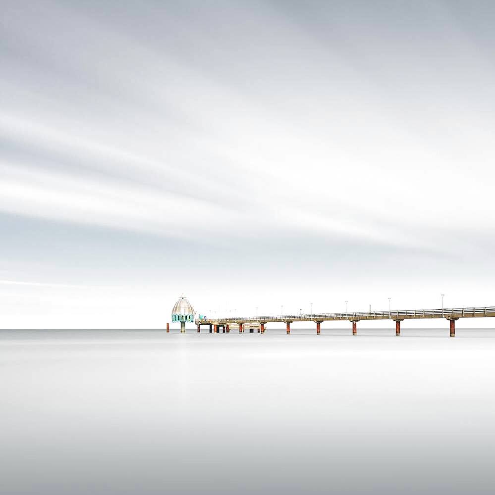 Pier with diving gondola at the Baltic resort Zingst, Germany, Europe