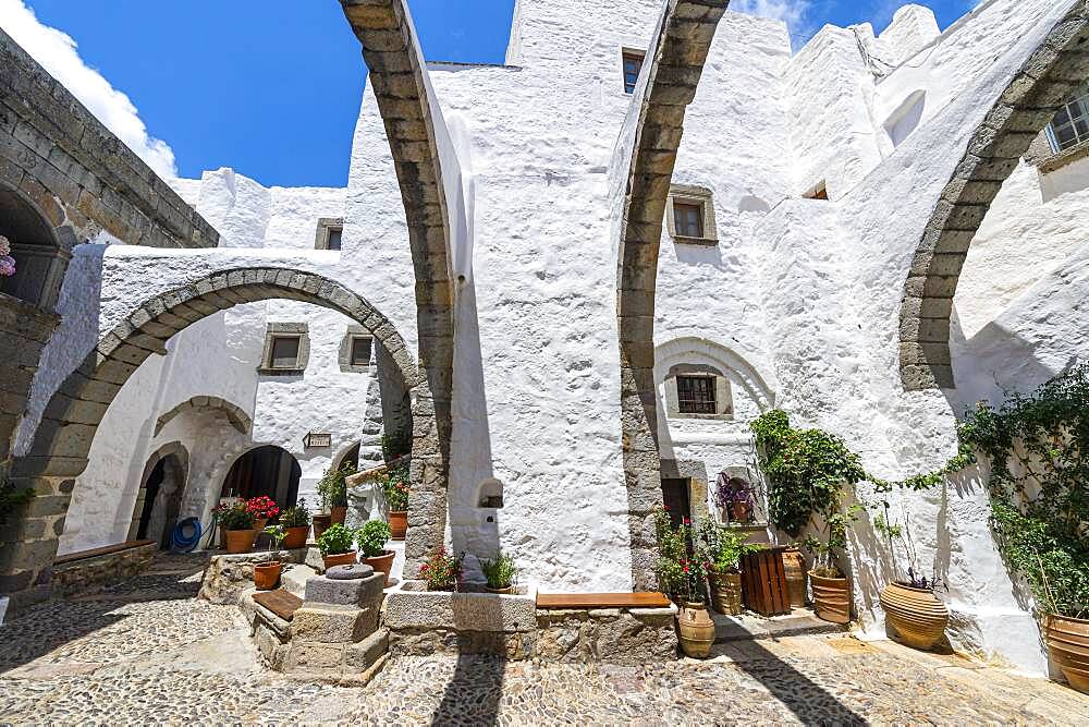 Unesco world heritage site, Monastery of Saint John the Theologian, Chora, Patmos, Greece, Europe