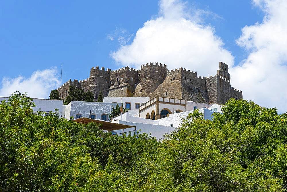 Unesco world heritage site, Monastery of Saint John the Theologian, Chora, Patmos, Greece, Europe