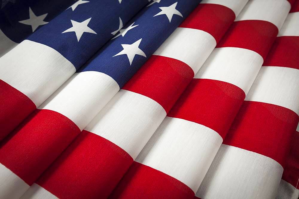 Folded american flag abstract