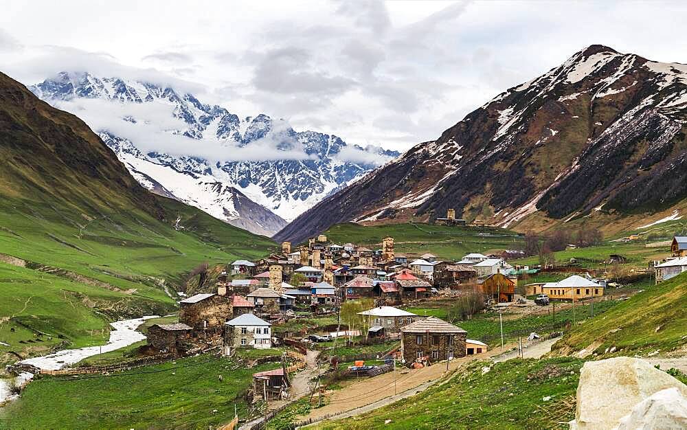 Village view, Mingrelia and Upper Vanetia Ushguli, Georgia, Asia