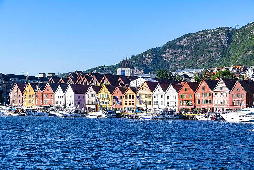 Bryggen, series of Hnaseatic buildings, Unesco world heritage site, Bergen, Norway, Europe