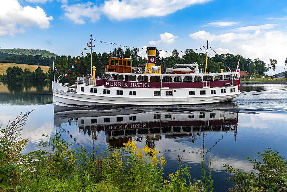 Tourist boat on the Telemark Canal, Norway, Europe