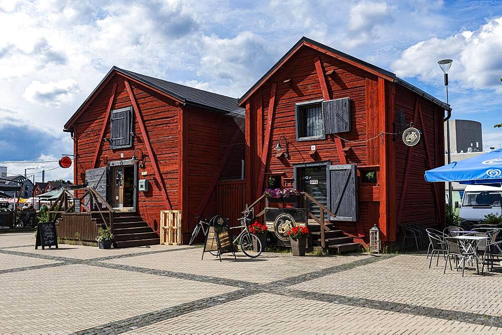 Boat sheds in Oulu, Finland, Europe