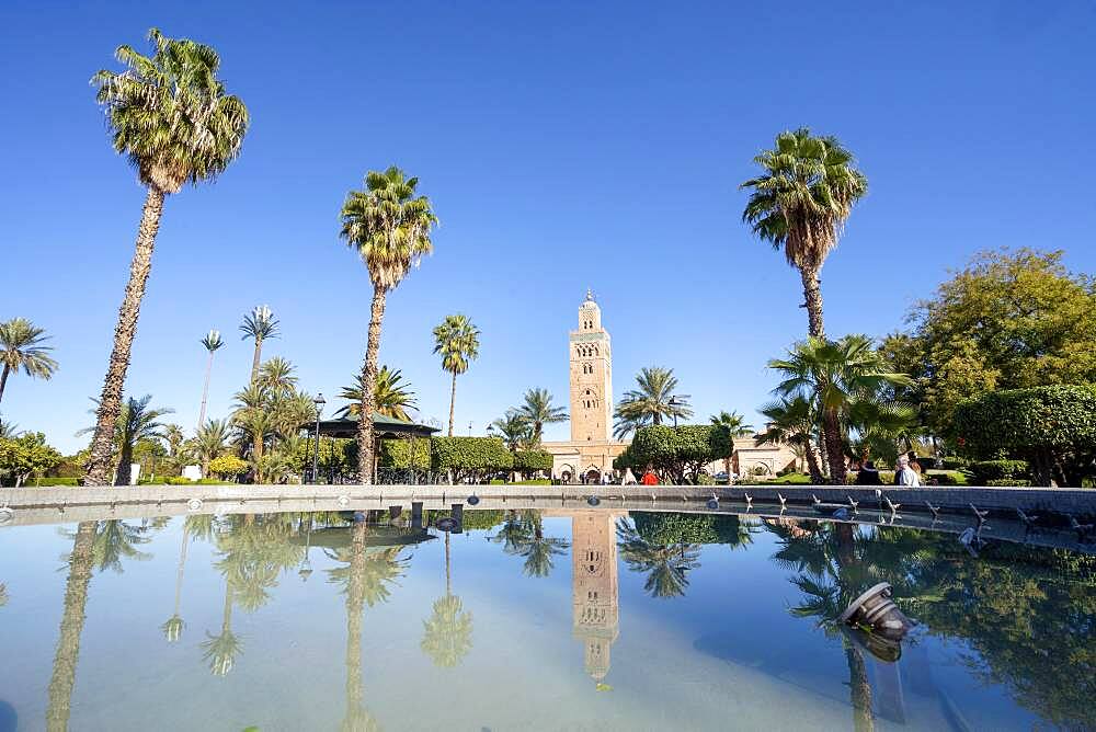 Koutoubia mosque from 12th century in old town of Marrakech, Morocco, Africa