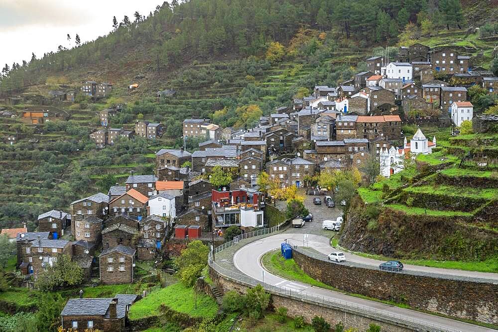 Amazing old village with schist houses, called Piodao in Serra da Estrela, Portugal, Europe