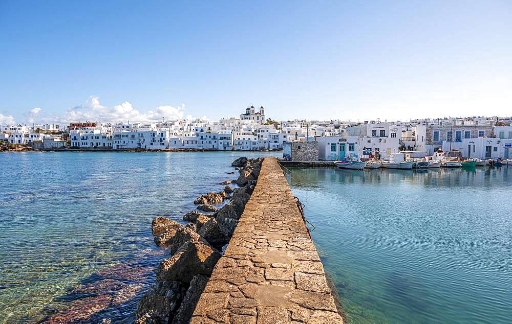 Naoussa, small harbour town, Paros Island, Cyclades, Greece, Europe