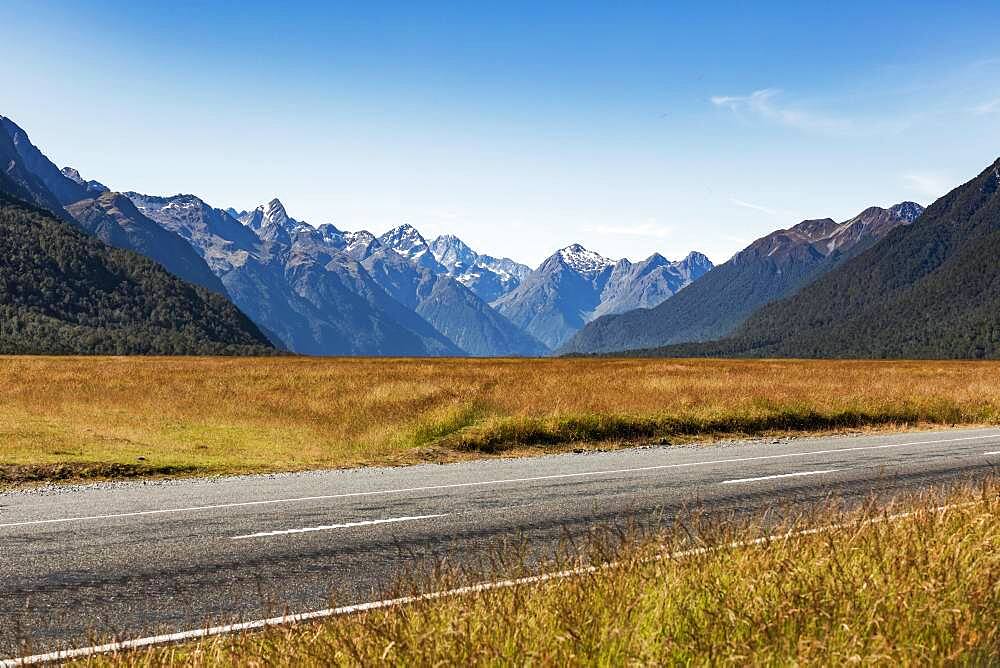 Landscape, Milford Sound area, Fiordland National Park, Fiordland, South Island, New Zealand, Oceania