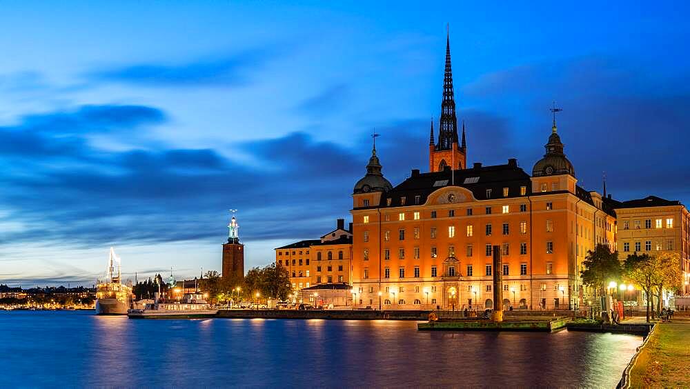 Old Parliament House at blue hour, Stockholm, Sweden, Europe