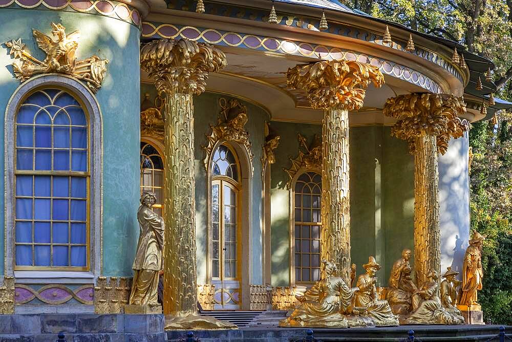 Chinese Pavilion in Park Sanssouci Potsdam Detail, Brandenburg, Germany, Europe