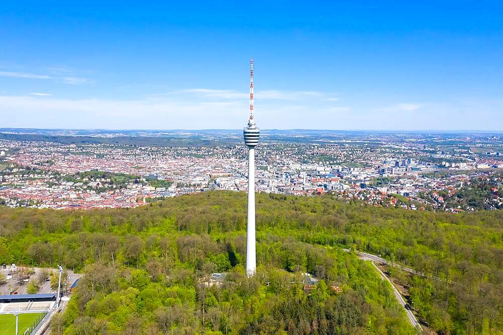 Stuttgart TV Tower Stuttgart Tower Skyline Aerial View City Architecture Travel Travel in Stuttgart, Germany, Europe