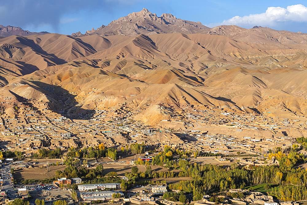 View over Bamyan, Shahr-e Gholghola or City of screams ruins, Bamyan, Afghanistan, Asia