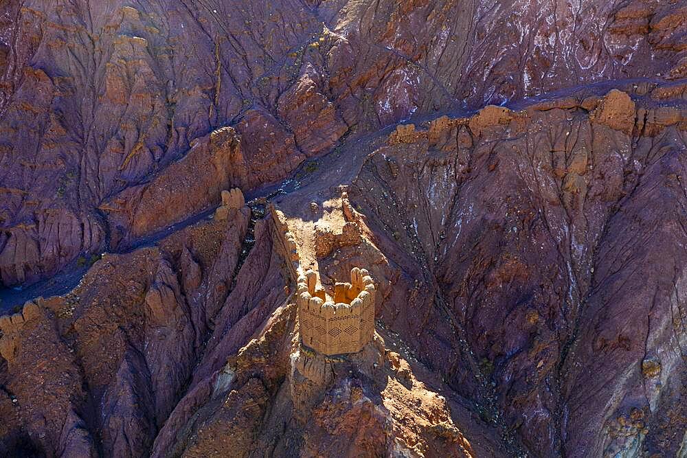 Aerial of Shahr-e Zuhak. the red city, Bamyan, Afghanistan, Asia