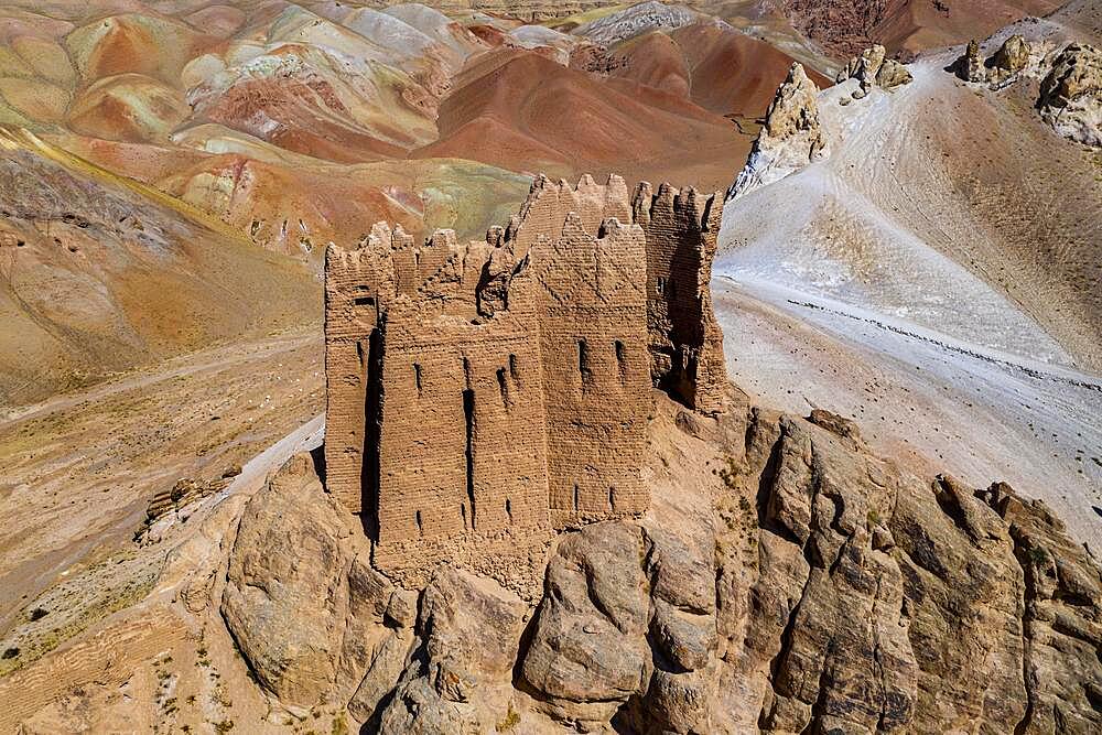 Aerial of Gohargeen fort, Yakawlang province, Bamyan, Afghanistan, Bamyan, Afghanistan, Asia