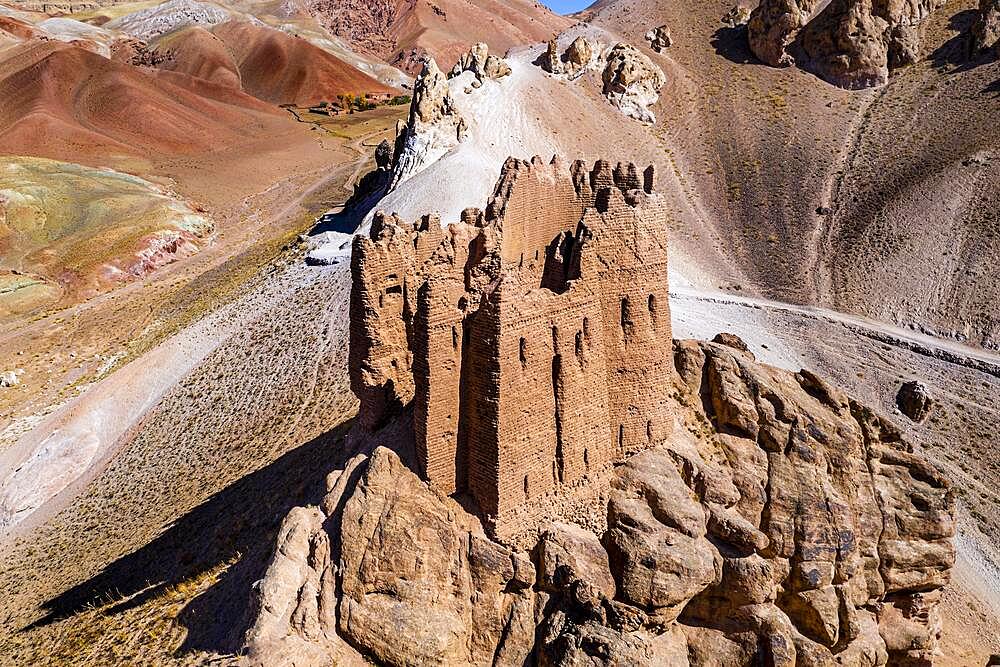 Aerial of Gohargeen fort, Yakawlang province, Bamyan, Afghanistan, Bamyan, Afghanistan, Asia