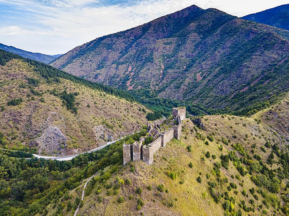 Aerial of the Maglic castle, Kaljevo, Serbia, Europe