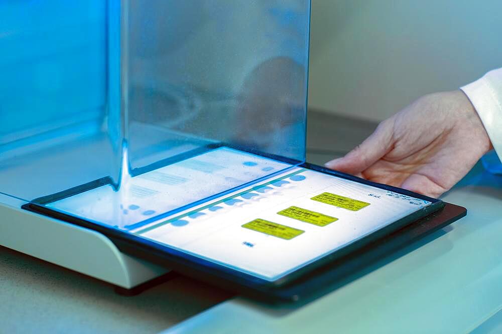 Laboratory evaluation in a laboratory for the control of hazardous substances, Freiburg, Baden-Wuerttemberg, Germany, Europe