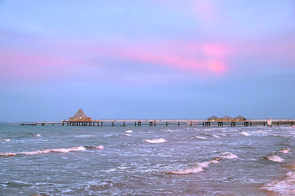 Evening atmosphere on the beach of Heringsdorf, Usedom Island, Mecklenburg-Western Pomerania, Germany, Europe