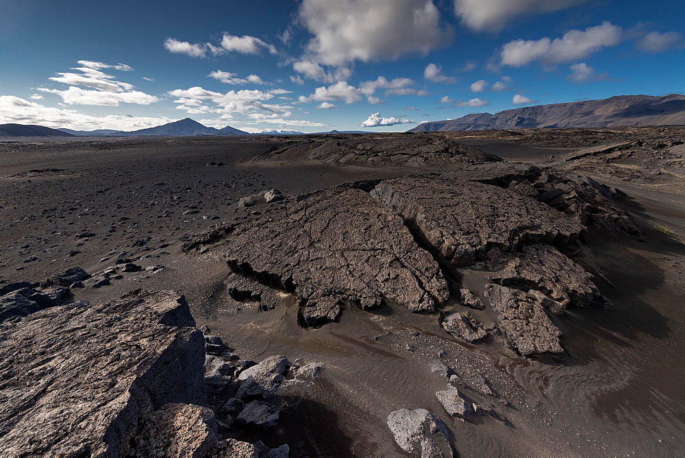 Solidified lava, lava desert, Icelandic highlands, Iceland, Europe