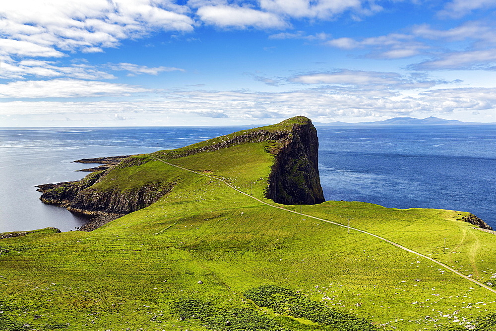 Footpath leading to Neist Point Peninsula, Dunvegan, West Coast, Isle of Sky, Inner Hebrides, Scotland, United Kingdom, Europe