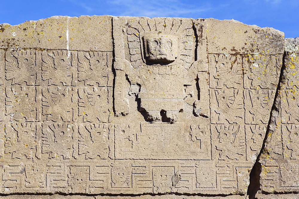 Sun Gate, ruins of Tiwanaku, also Tiahuanaco from the pre-Inca period, Unesco World Heritage Site, La Paz Department, Bolivia, South America