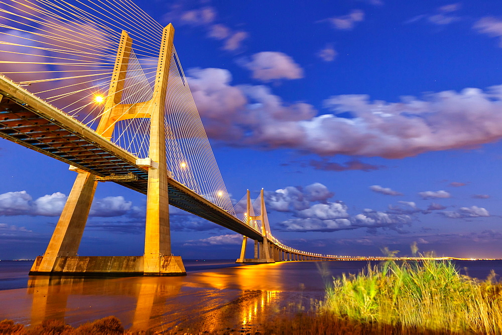 Lisbon Bridge Ponte Vasco da Gama over River Tagus Travel Travel City in Lisbon, Portugal, Europe