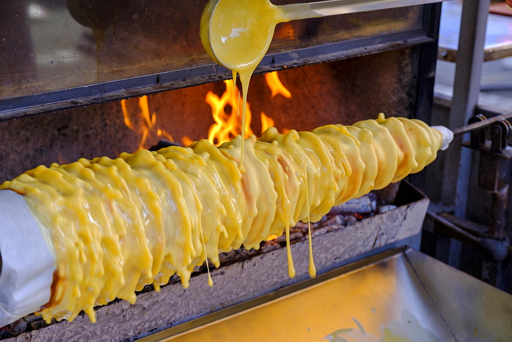 Gateaux a la Broche, local speciality pastry, Argeles-Gazost, Hautes-Pyrenees, La Vallee des Gaves, Pyrenees, Occitanie region, France, Europe