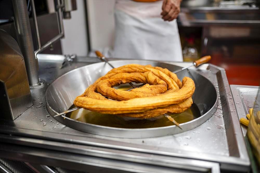 Traditional Iberian tasty sweets called fartura ready to sell at Santa Iria festival in Faro, Algarve, Portugal, Europe