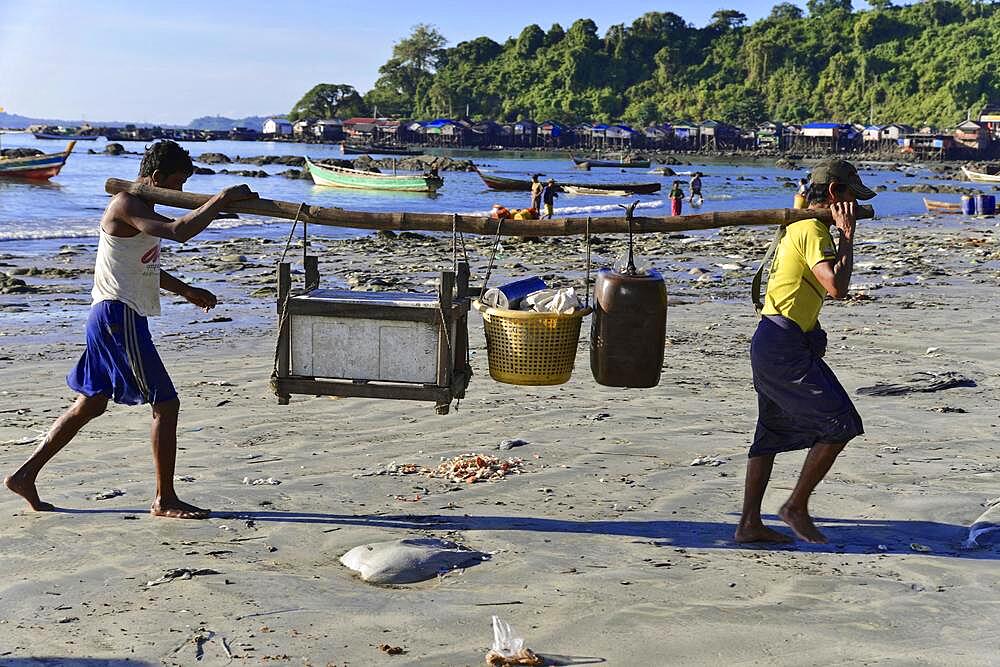 Fishing Village, Ngapali Beach, Thandwe, Burma, Burma, Myanmar, Asia