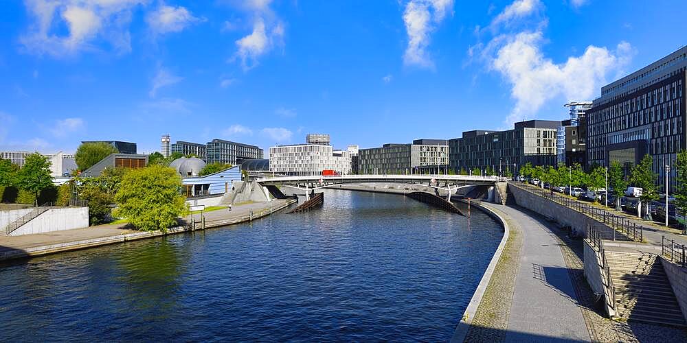 Business buildings along the Spree river, Government district in Berlin Mitte, Berlin, Germany, Europe