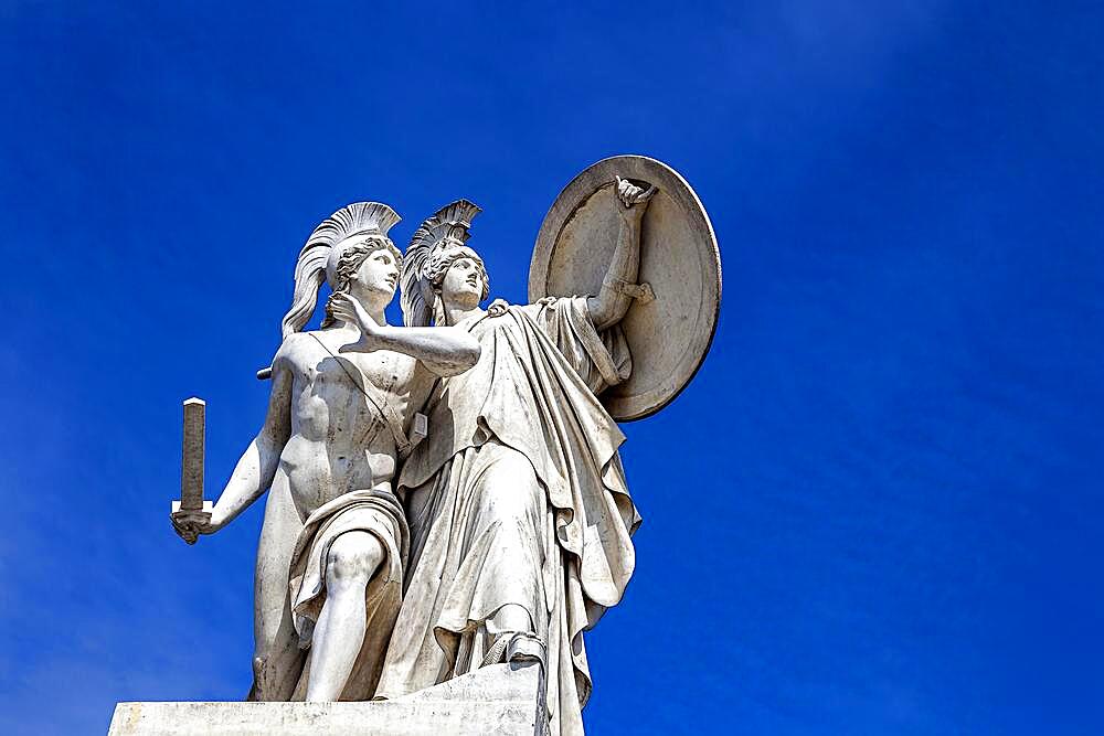 Statue, figures by the sculptors Shadow and Rauch on the Schlossbruecke, Berlin, Germany, Europe