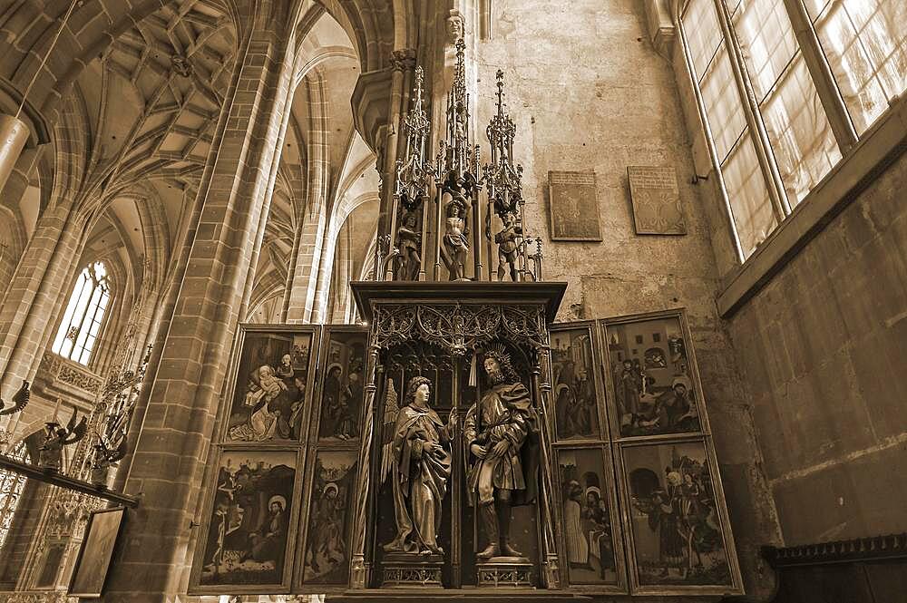 The Rochus Altar from 1490, Lorenzkirche, Nuremberg, Middle Franconia, Bavaria, Germany, Europe