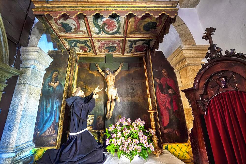 Saint Peter's Church, Altar with the Christ on the Cross, Trancoso, Serra da Estrela, Portugal, Europe