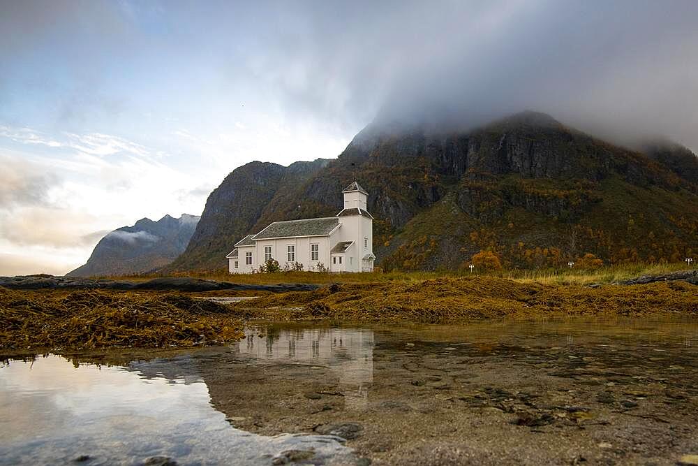 Gimsoy Church, Gimsoykirke, Gimsoy, Lofoten, Norway, Europe