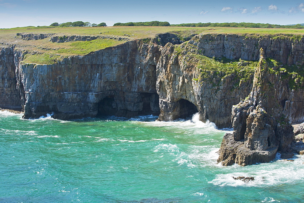 Rocky coast in Pembrokeshire National Park, Wales, Great Britain