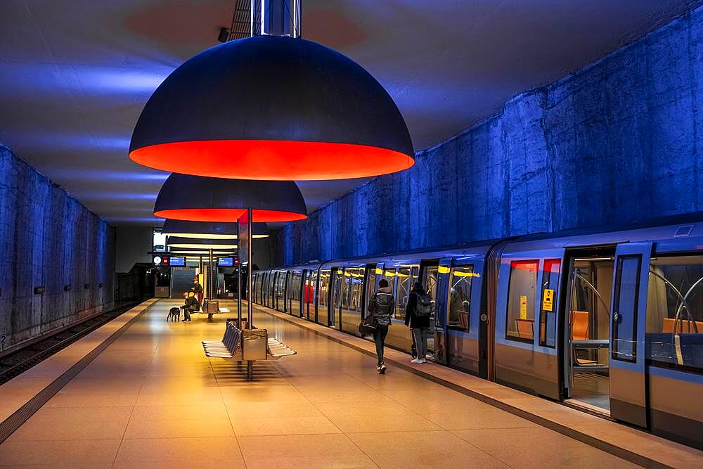 Westfriedhof, underground station, modern architecture, Munich, Germany, Europe