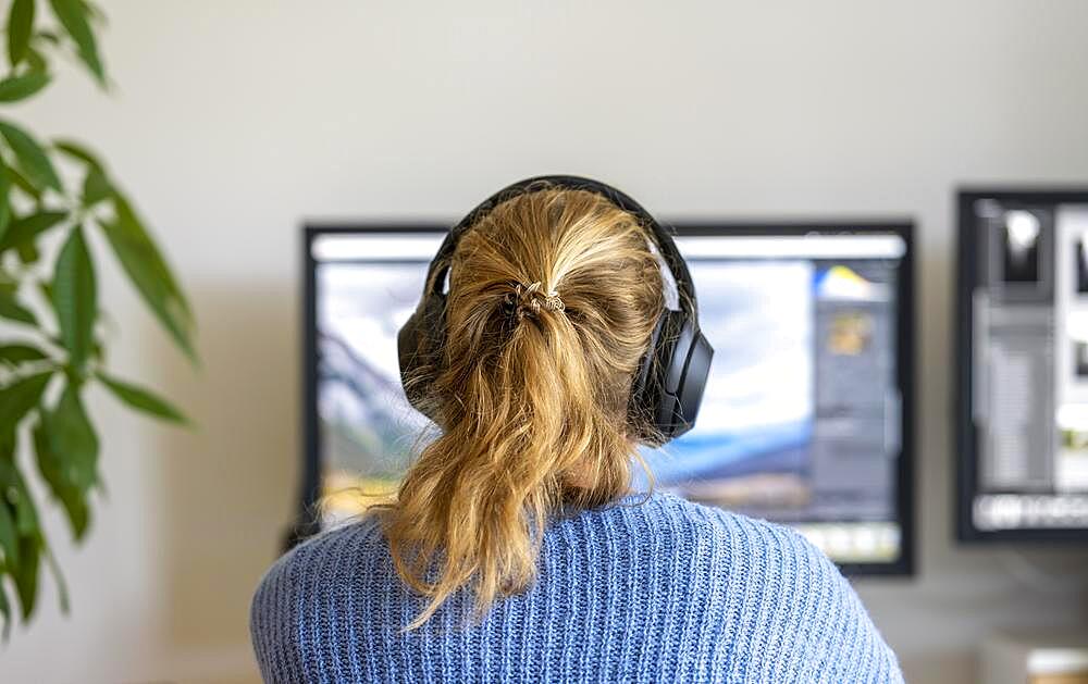 Young woman working on a computer
