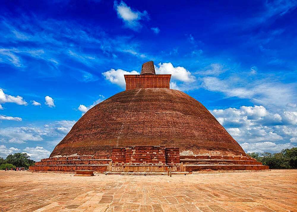 Sri Lankan tourist landmark Jetavaranama dagoba Buddhist stupa in ancient city Anuradhapura, Sri Lanka, Asia