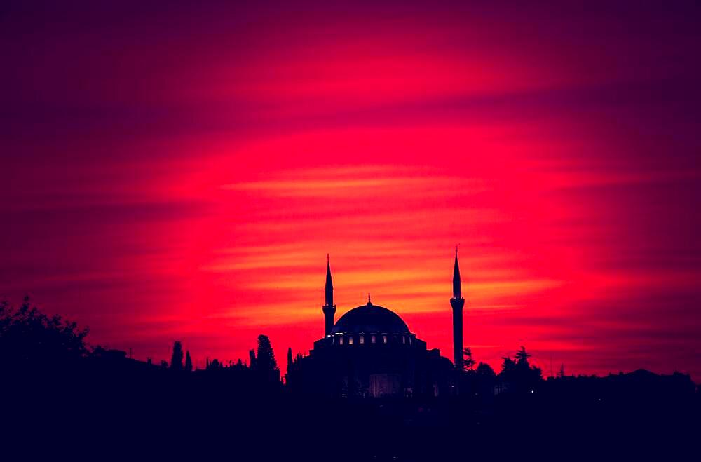 Outer view of Ottoman style mosque in Istanbul