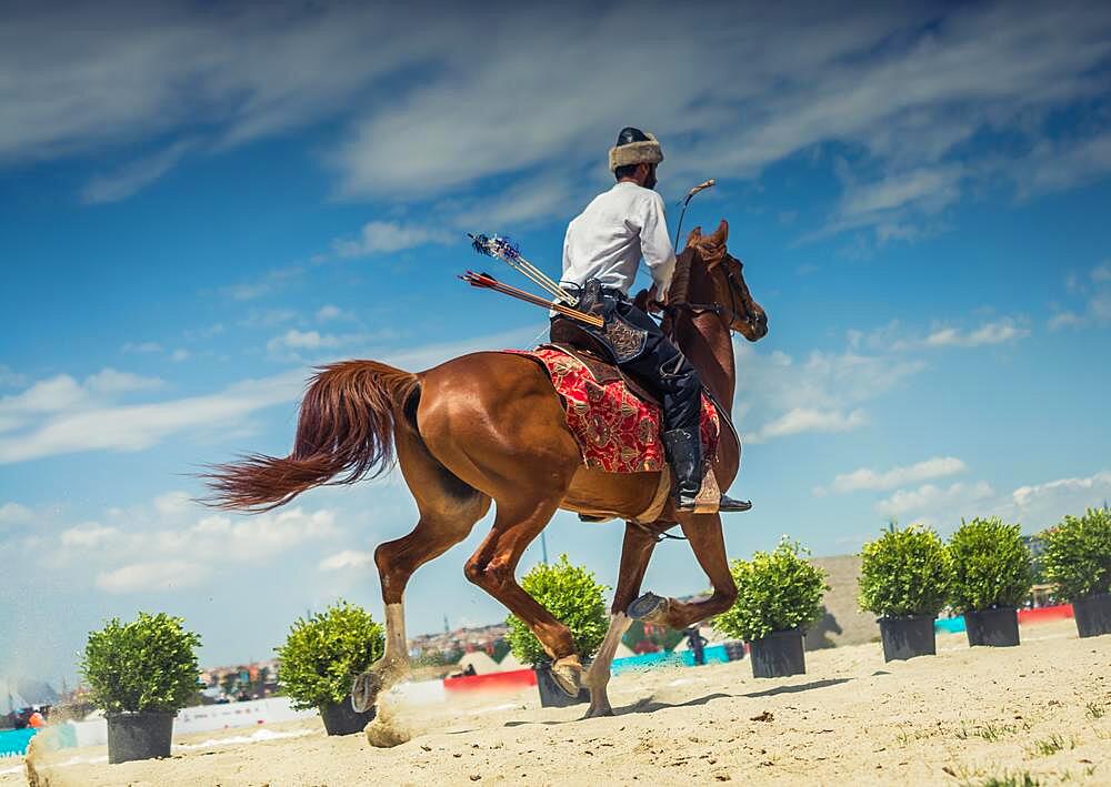 Turkish man and horseman ethnic clothes examples